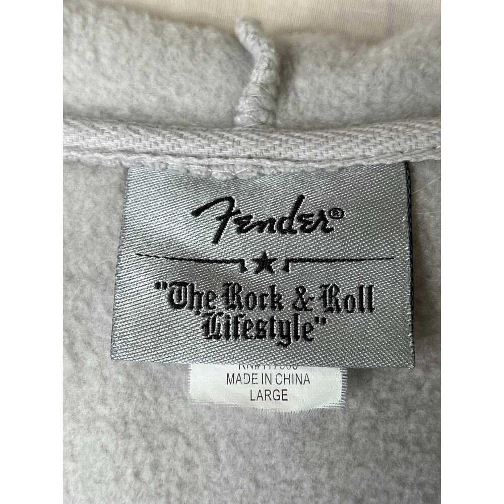 Fender vintage graphic spellout zip up hoodie, size L, EUC - Picture 2 of 6